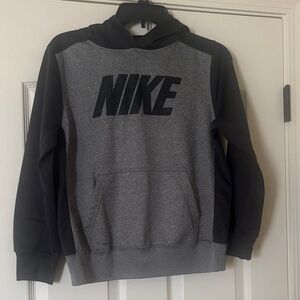 Nike Boys Charcoal and Black Hoodie dri-fit size large